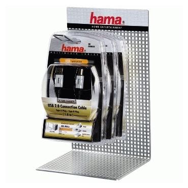 Hama USB A-B, 5.00 m USB-kabel 5 m USB B Sort