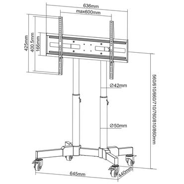 Manhattan 462679 tv-beslag 177,8 cm (70") Sort