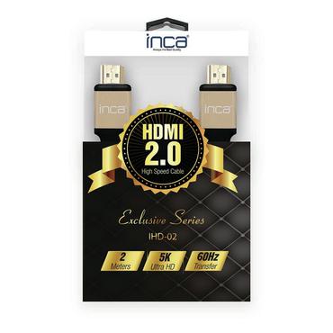 Inca IHD-02 HDMI-Kabel 2 m HDMI Typ A (Standard) Schwarz - Gold (IHD-02)