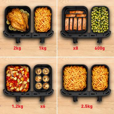 Tefal Easy Fry Dual XXL EY942HE0 frituregryde Dobbelt 11 L Enkeltstående 2020 W Varmluftsteger Grå