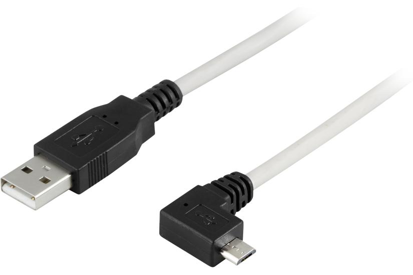 DELTACO - USB-kabel - USB till mikro-USB typ B - 2 m