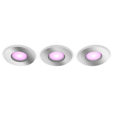 Philips Hue White&Col. Amb. Xamento Einbauspot silber 3x4.2W