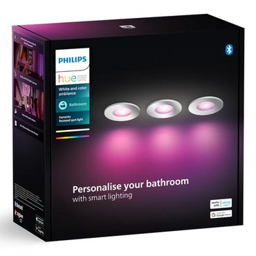 Philips Hue White&Col. Amb. Xamento Einbauspot silber 3x4.2W