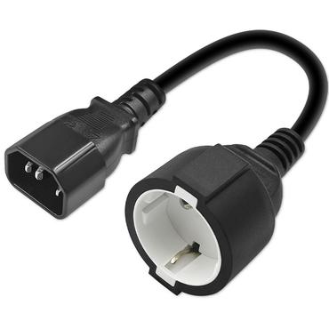 Qoltec - strømforsyningsadapter - IEC 60320 C14 til Type F - 15 cm