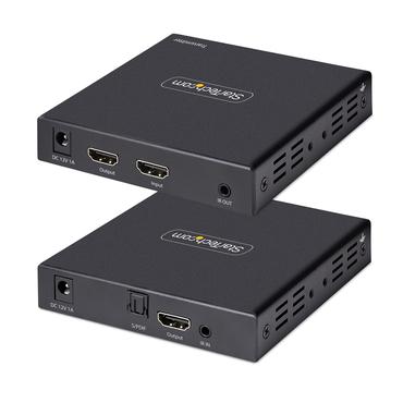 StarTech.com 4K HDMI Extender Over CAT5/CAT6 Cable, 4K 60Hz HDR Video Extender, Up to 230ft (70m), HDMI Over Ethernet Cable, S/PDIF Audio Out, HDMI Transmitter and Receiver Kit - Local Video Out, Power Over Cable (4K70IC-EXTEND-HDMI) - video/ljud/infrar&ouml;d f&ouml;rl&auml;ngare - HDMI