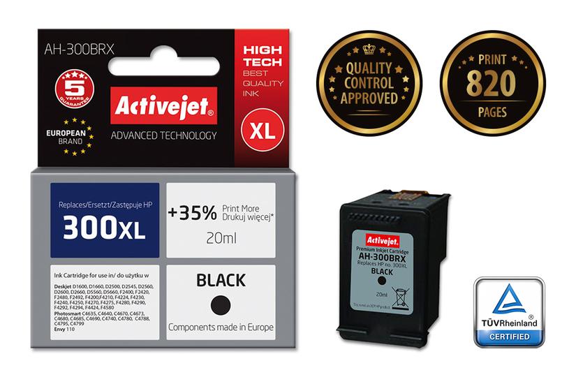 Activejet AH-300BRX bl&aelig;k (erstatning HP 300XL CC641EE; Premium; 20 ml; sort)
