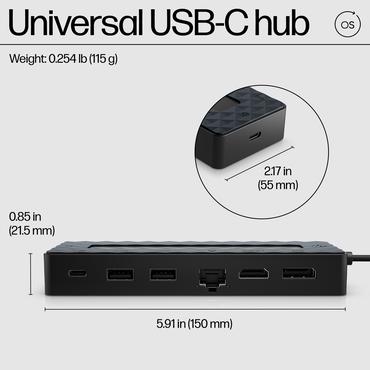 HP Universal - dockingstation - USB-C - HDMI, DP - 10Mb LAN