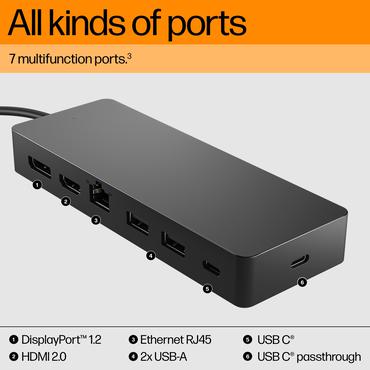 HP Universal - dockingstation - USB-C - HDMI, DP - 10Mb LAN