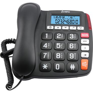 Olympia 4520 Analog telefon Sort, Hvid