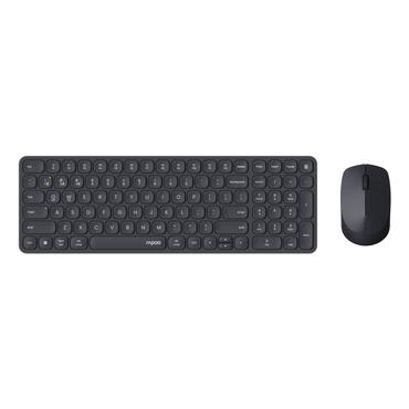 Rapoo 9310M tastatur Mus inkluderet Kontor RF trådløs + Bluetooth Sort