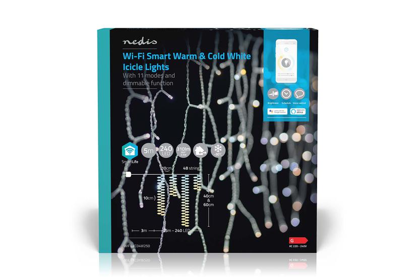 Nedis WIFILXC04W250 dekorativ belysning Dekorativ lyskæde Hvid 240 Lampe( r) LED 3,49 W G