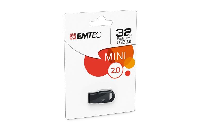 Emtec D250 Mini USB-nøgle 32 GB USB Type-A 2.0 Sort