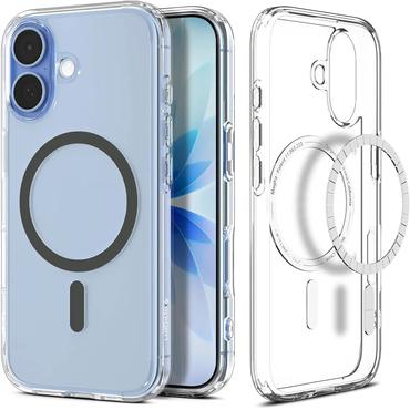 Spigen Ultra Hybrid (MagFit) mobiltelefon etui 16 cm (6.3") Cover Grafit, Transparent