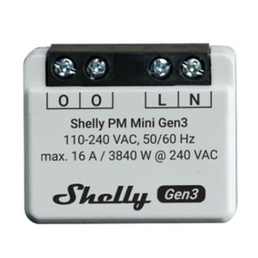 Shelly PM Mini Gen3 Intelligent kontakt 1P Grå