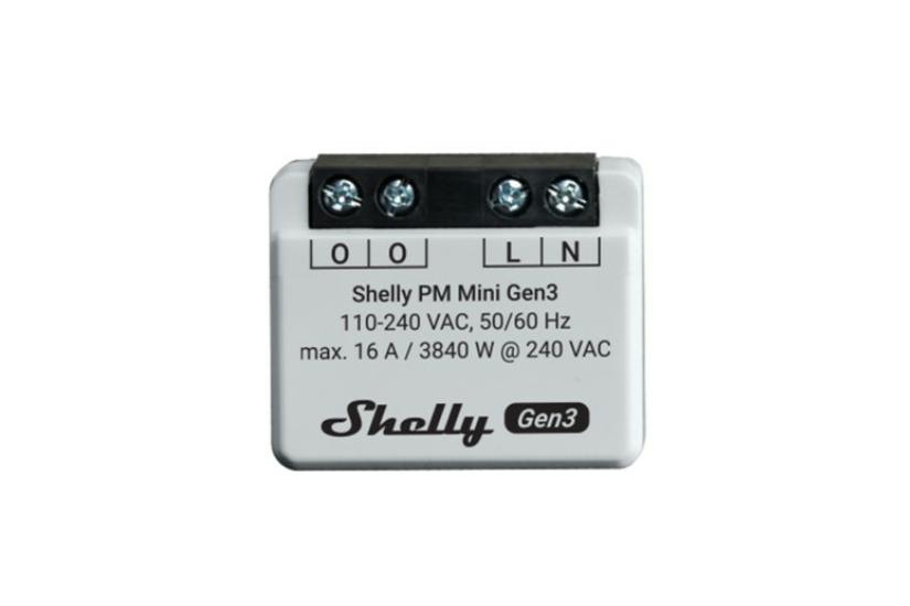 Shelly PM Mini Gen3 Intelligent kontakt 1P Grå
