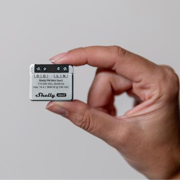 Shelly PM Mini Gen3 Intelligent kontakt 1P Grå
