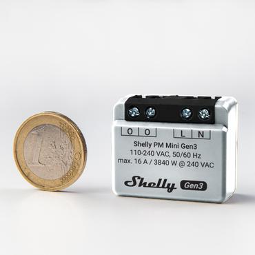 Shelly PM Mini Gen3 Intelligent kontakt 1P Grå