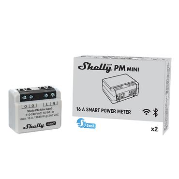 Shelly PM Mini Gen3 Intelligent kontakt 1P Grå