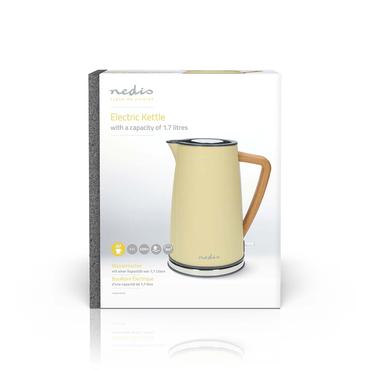 Nedis Electric Kettle | 1.7 l | Soft-Touch | Yellow | Rotatable 360 degrees | Concealed heating element | Strix&reg; controller | Boil-dry protection