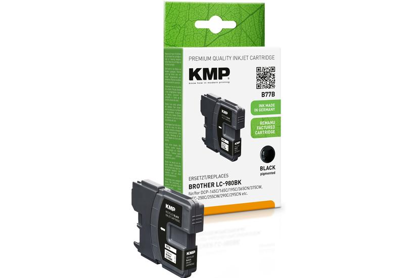 KMP B77B - sort - bl&aelig;kpatron (alternativ till: Brother LC980BK)