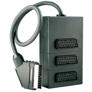 Schwaiger Scart-Verteiler 3-fach Schwarz