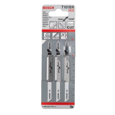 Bosch clean for Wood T 101 BR - sticksavklinge - f&ouml;r sp&aring;nplade, kryssfiner, tr&auml;fiberplade, mjuktr&auml;, laminerade paneler, icke-slibande tr&auml;material - 3 delar