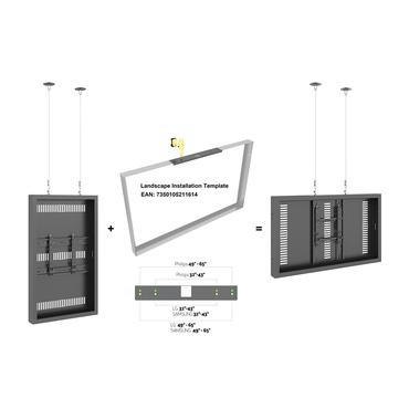 Multibrackets M Pro Series h&ouml;lje - l&aring;g profil - f&ouml;r platt panel - vajer, medel - svart