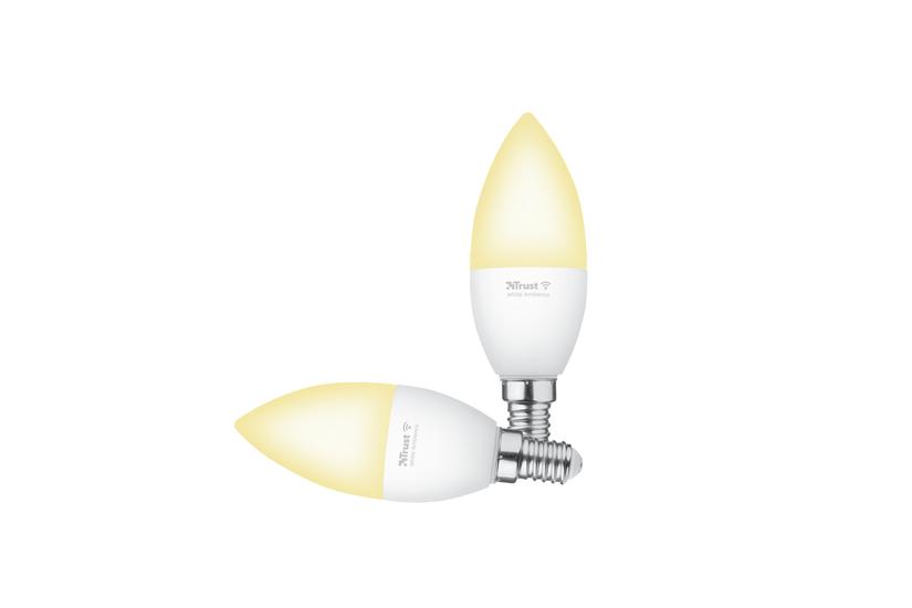 Trust Smart Home - LED-glödlampa - E14 - vitt ljus - 1800-6500 K - ljus - vit (paket om 2)
