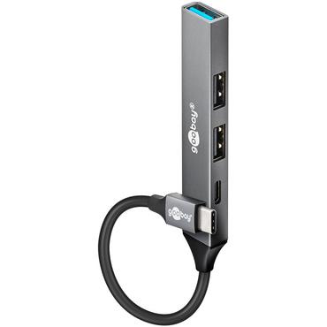 Goobay 74459 interface hub USB 3.2 Gen 1 (3.1 Gen 1) Type-C 5000 Mbit/s Lys grå