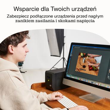 Green Cell UPS-enhed Interaktivt indgangsstik 0,85 kVA 480 W 2 AC stikkontakt(er)