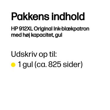 HP 912XL Original Ink-blækpatron med høj kapacitet, gul