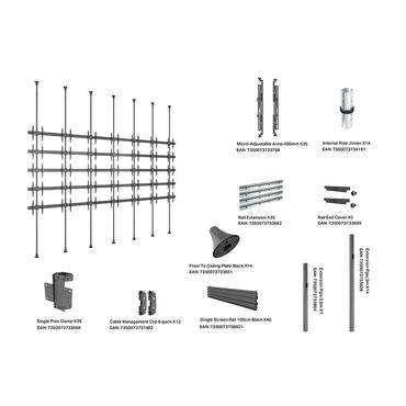Multibrackets M Pro MBFC7UX5 monteringssats - fixerad - f&ouml;r 35 LCD/plasmapaneler - 6 m l&aring;ng - svart