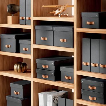 Leitz Puro opbevaringsboks med l&aring;g, medium, lav, 8 L, 100 % recirkuleret karton, pakke med 2 stk