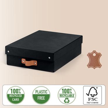 Leitz Puro opbevaringsboks med l&aring;g, medium, lav, 8 L, 100 % recirkuleret karton, pakke med 2 stk