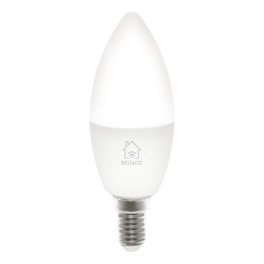 DELTACO - LED-lyspære - form: stearinlys - E14 - 5 W - 2700-6500 K - hvid