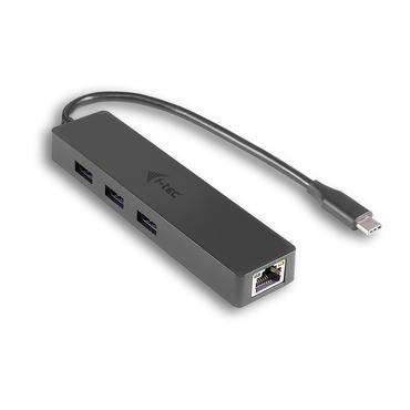 i-Tec USB C Slim 3-port HUB with Gigabit Ethernet adapter - hubb - 3 portar