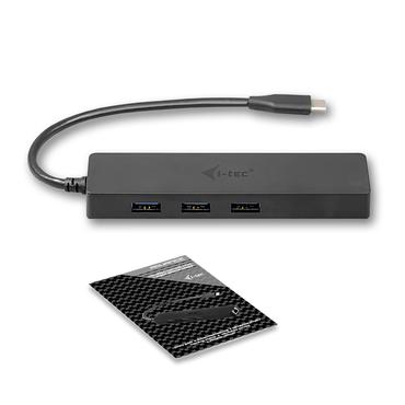 i-Tec USB C Slim 3-port HUB with Gigabit Ethernet adapter - hubb - 3 portar