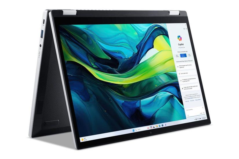 Acer Aspire Go Spin 14 AGSP14-31PT-36R6 Intel Core 3 N355 Hybrid (2-i-1) 35,6 cm (14") Berøringsskærm WUXGA 16 GB LPDDR5-SDRAM 512 GB SSD Wi-Fi 6 (802.11ax) Windows 11 Home Tysk Sølv