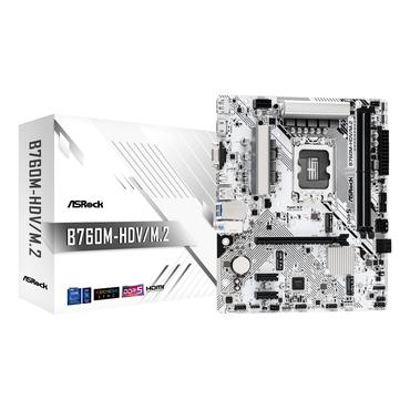 ASRock B760M-HDV/M.2 - moderkort - micro ATX - LGA1700-uttag - B760