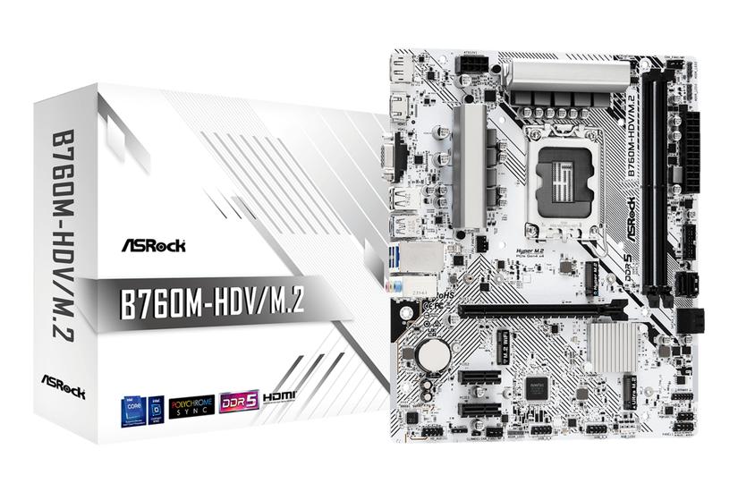ASRock B760M-HDV/M.2 - moderkort - micro ATX - LGA1700-uttag - B760