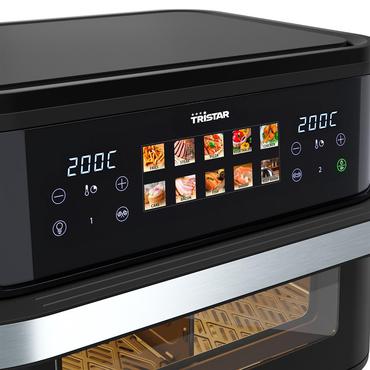 Tristar Dobbelt 10 L Enkeltstående 2800 W Varmluftsteger Sort, Rustfrit stål