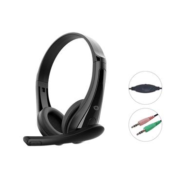 Conceptronic Headset - Kabel - Huvudband - Supraaural - Bommikrofon - Svart - 100 g