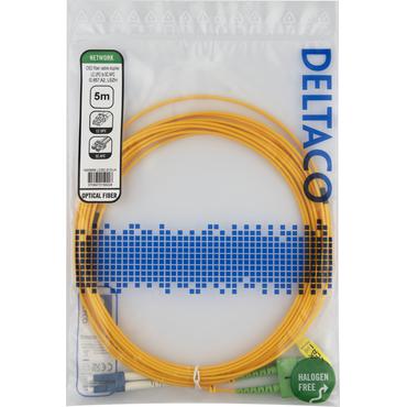 Deltaco LCSC-5-DUA InfiniBand og fiberoptisk kabel 5 m 2x LC 2x SC Gul