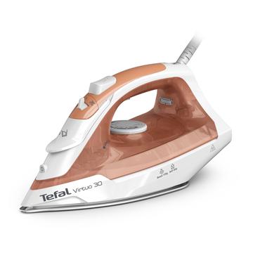 Tefal Virtuo 30 FV2C40E0 strygejern T&oslash;r & dampstrygejern Keramisk stryges&aring;l 2000 W Fersken, Hvid