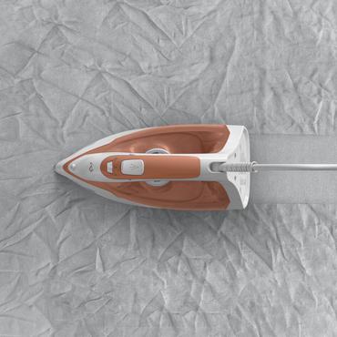 Tefal Virtuo 30 FV2C40E0 strygejern T&oslash;r & dampstrygejern Keramisk stryges&aring;l 2000 W Fersken, Hvid