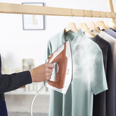 Tefal Virtuo 30 FV2C40E0 strygejern T&oslash;r & dampstrygejern Keramisk stryges&aring;l 2000 W Fersken, Hvid