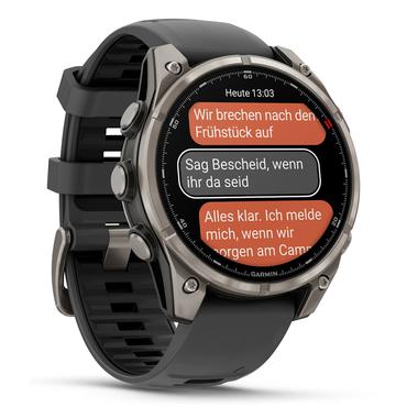 Garmin fēnix 8 Pro 3,56 cm (1.4") AMOLED 47 mm Digital 454 x 454 pixel Ber&oslash;ringssk&aelig;rm Grafit, Titanium Wi-Fi GPS (satellit)