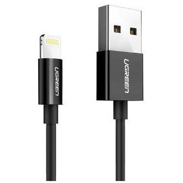 Ugreen 80823 US155 kabel til mobiltelefon Sort 2 m USB A Lightning