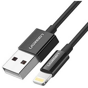 Ugreen 80823 US155 kabel til mobiltelefon Sort 2 m USB A Lightning