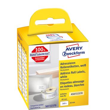 Avery Zweckform - rektangul&aelig;re adressm&auml;rke - 260 etikett(r) - 28 x 89 mm